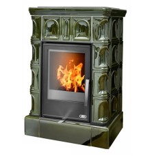 Kachlová kamna ABX Britania s výměníkem, kachlový sokl zelená